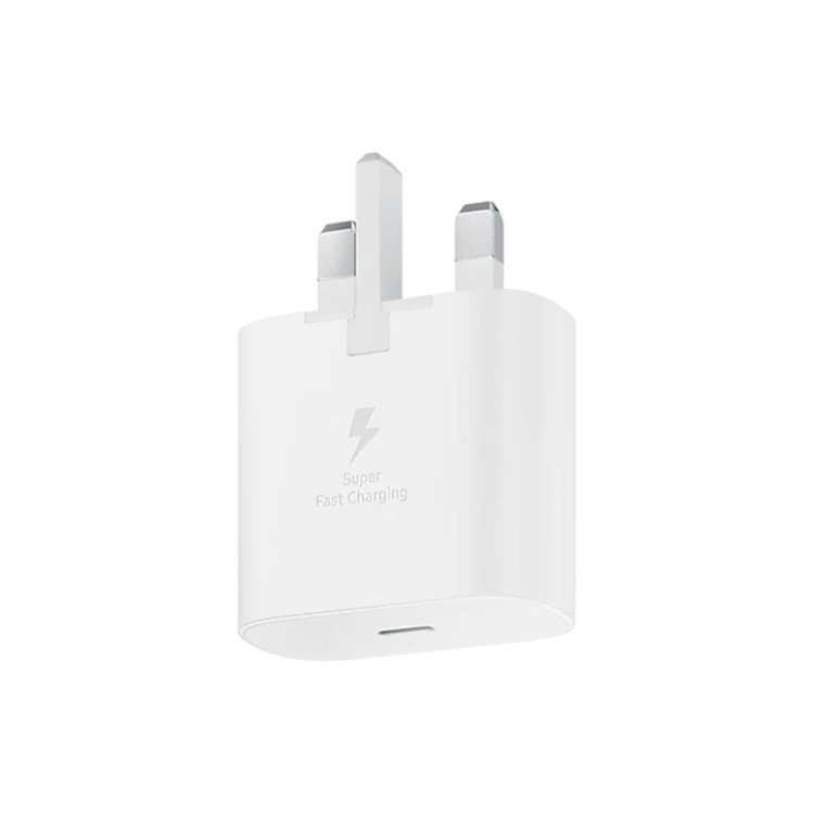 شارژر 25 وات سامسونگ مدل EP-TA800NBEGGB، اتصال سه پین، درگاه خروجی USB-C، دارای قابلیت شارژ سریع، تکنولوژی شارژ PD 3.0