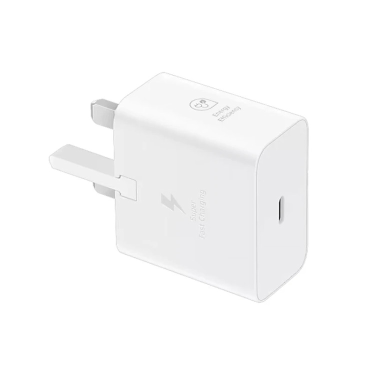 شارژر 25 وات سامسونگ مدل T2510، اتصال سه پین، درگاه خروجی USB-C، دارای قابلیت شارژ سریع، تکنولوژی شارژ PD 3.0