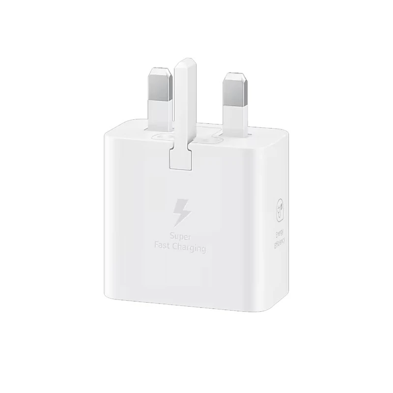 شارژر 25 وات سامسونگ مدل T2510، اتصال سه پین، درگاه خروجی USB-C، دارای قابلیت شارژ سریع، تکنولوژی شارژ PD 3.0