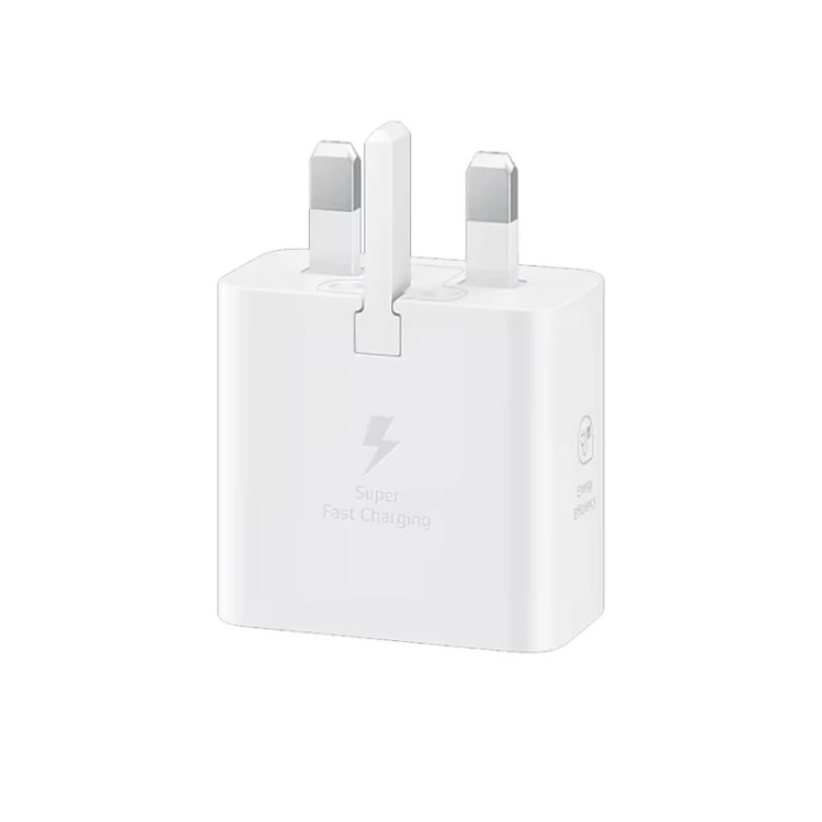 شارژر 25 وات سامسونگ مدل T2510، اتصال سه پین، درگاه خروجی USB-C، دارای قابلیت شارژ سریع، تکنولوژی شارژ PD 3.0