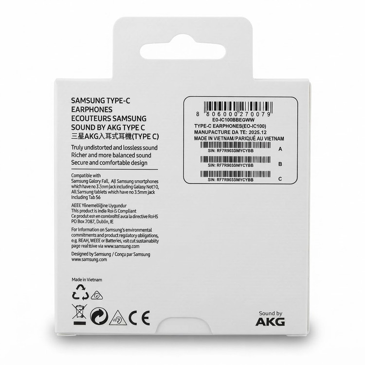 هندزفری اورجینال AKG سامسونگ مدل E0-IC100 تایپ سی (اصل چین)