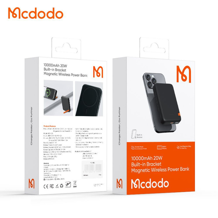 پاوربانک وایرلس شارژ 20 وات مکدودو مدل MC4261 ظرفیت 10000 میلی آمپر ساعت