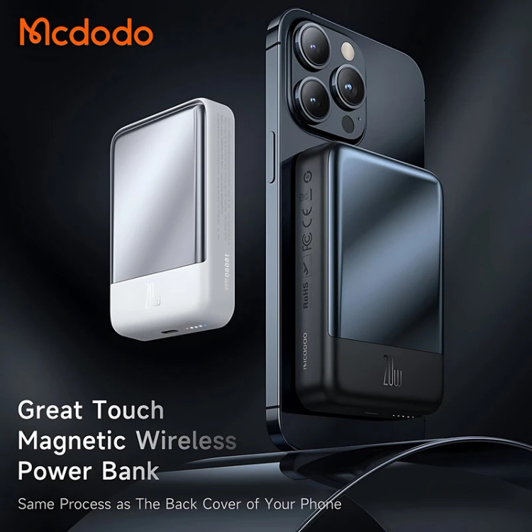 پاوربانک وایرلس شارژ 20 وات مکدودو مدل MC4261 ظرفیت 10000 میلی آمپر ساعت