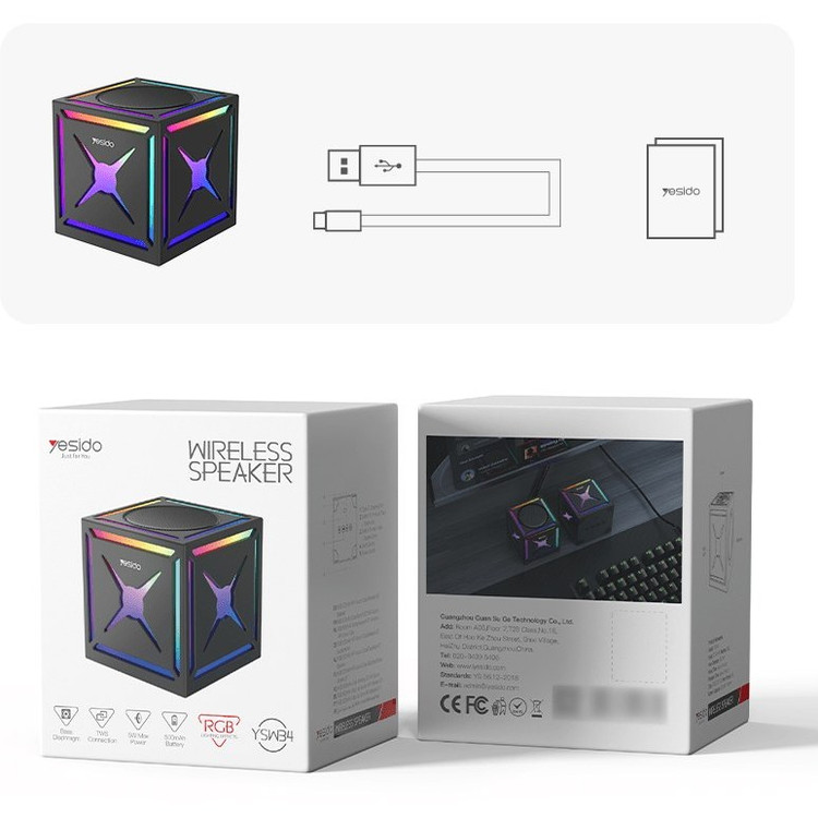 اسپیکر بلوتوثی یسیدو مدل YSW34 قابل حمل و دارای RGB
