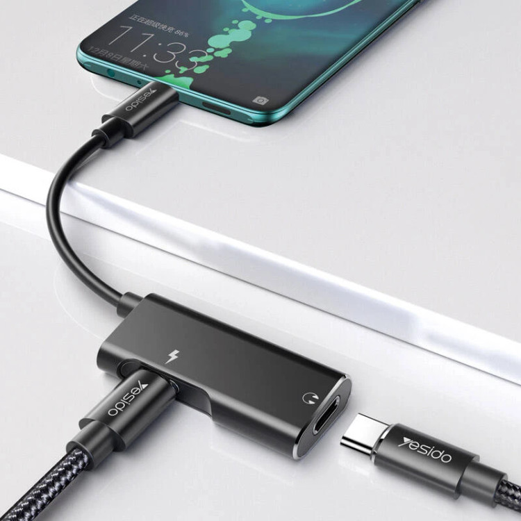 مبدل 1 به 2 USB-C یسیدو مدل YAU23