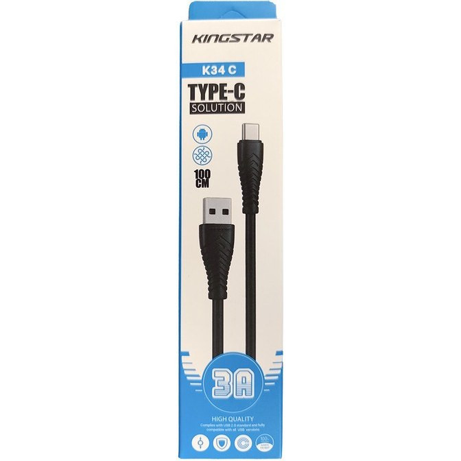 کابل فست شارژ تایپ-C کینگ استار مدل K34C
