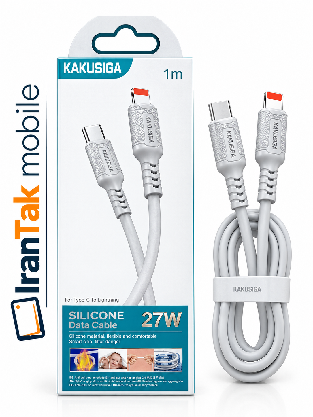 کابل فست شارژ تایپC به لایتنینگ 27وات کاکوسیگا مدل KSC-984